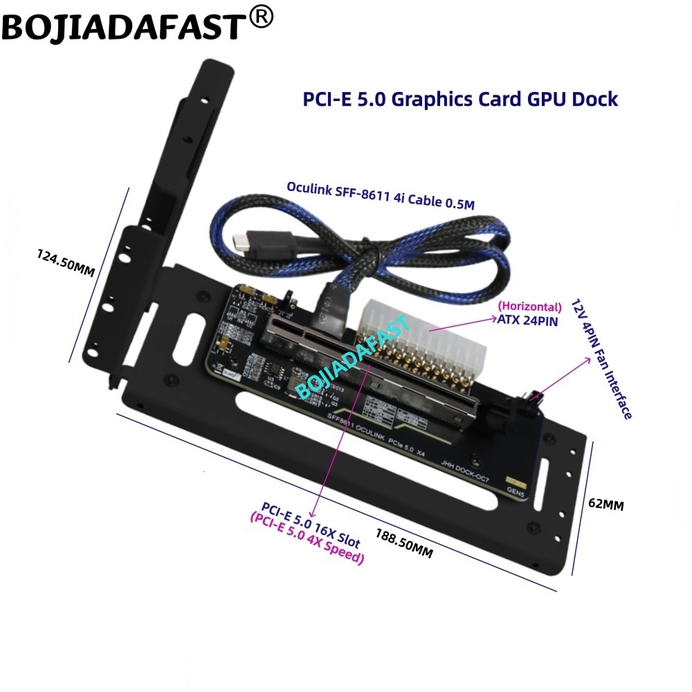 Pcie 5.0 Gpu Riser Cable - PCI-E 5.0 X4 OCuLink Kartu Grafis