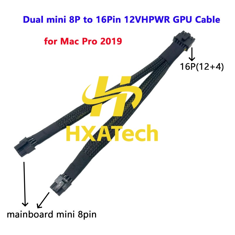 Dual 8Pin To 16Pin 12Vhpwr Cable - HXATech – Kabel daya untuk Mac