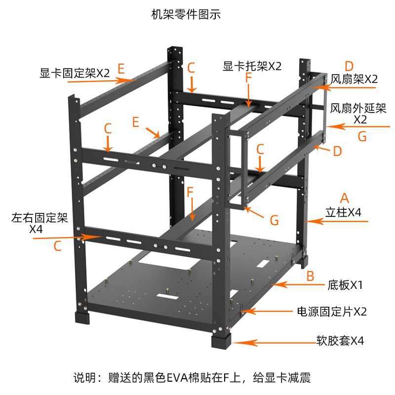 Rak GPU Terbuka yang Dapat Dit - Gpu Mining Rig Frame 8 Gpu ulasan dan harga