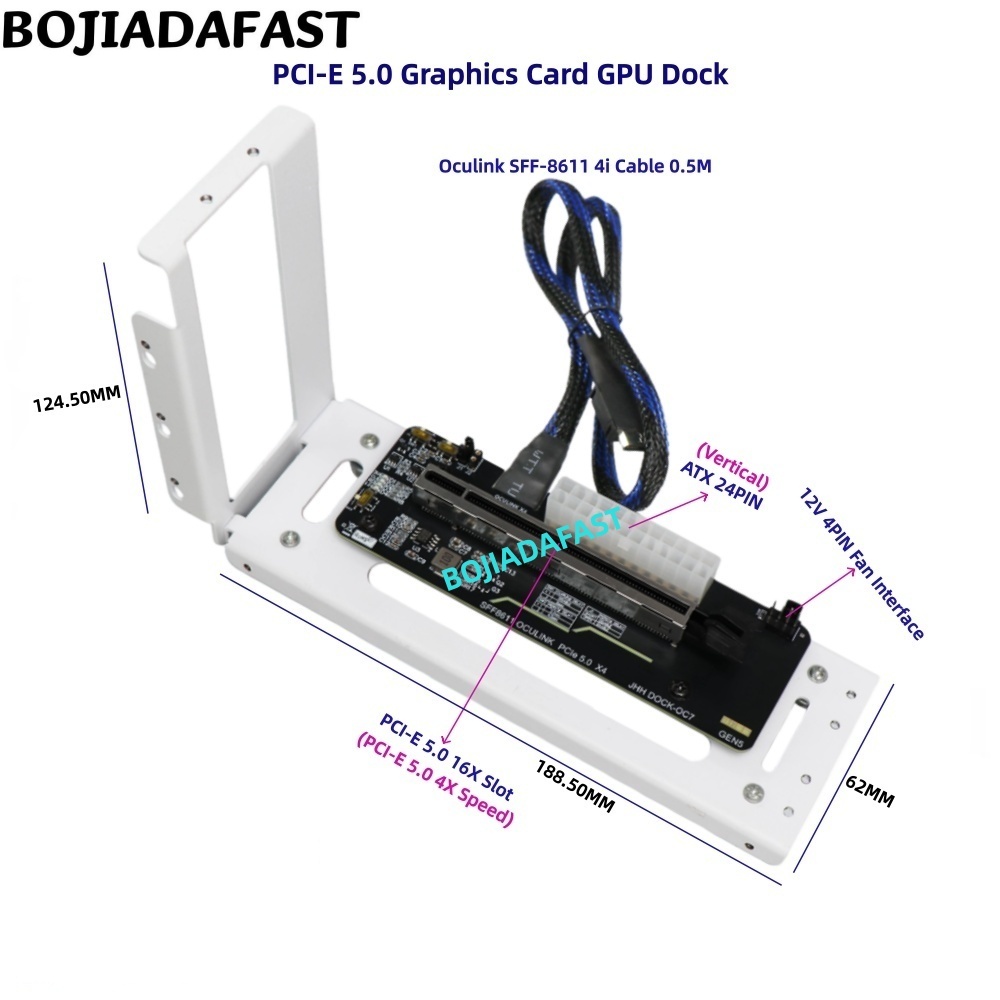 PCI-E 5.0 X4 OCuLink Kartu Gra - Pcie 5.0 Gpu Riser Cable ulasan dan harga
