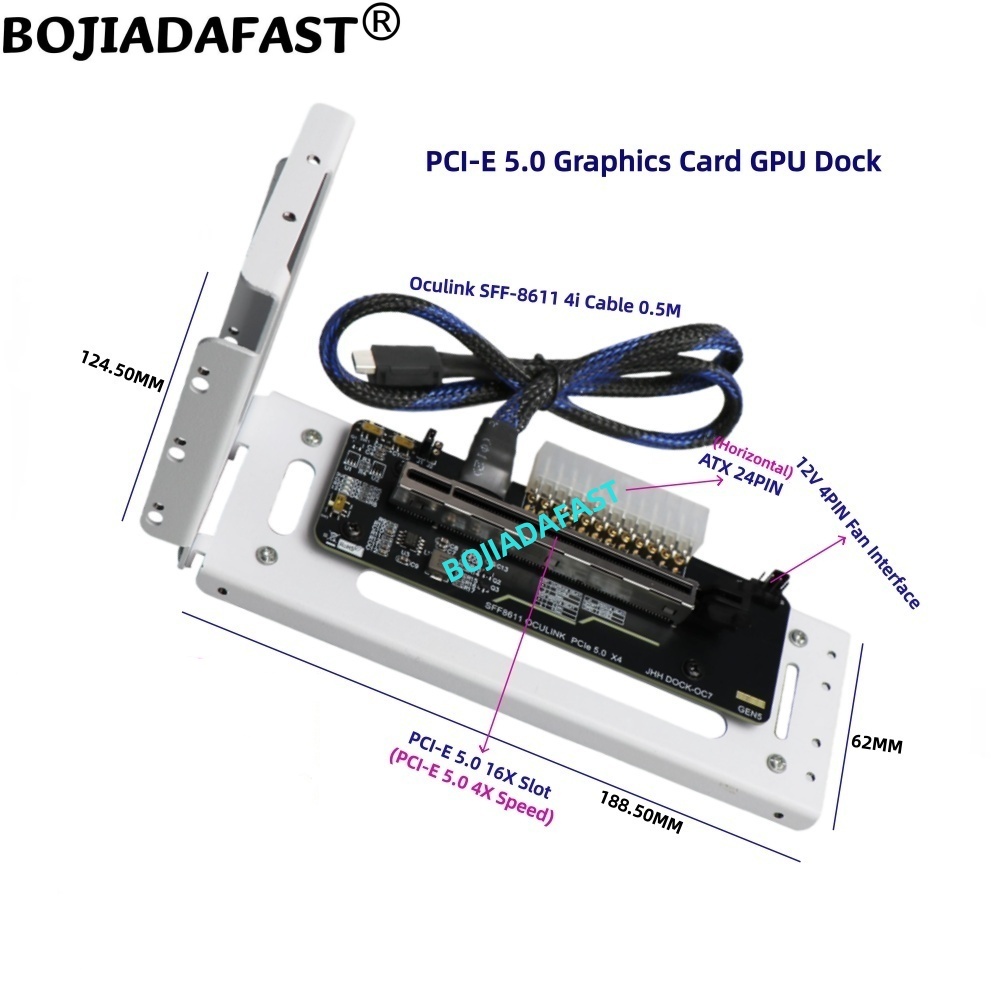 PCI-E 5.0 X4 OCuLink Kartu Gra - Pcie 5.0 Gpu Riser Cable ulasan dan harga